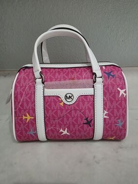 Michael Kors Travel Sm Duffle Crossbody Hot Pink Mult (Limited Edition) NWT